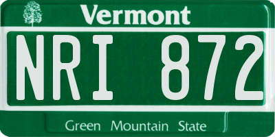 VT license plate NRI872