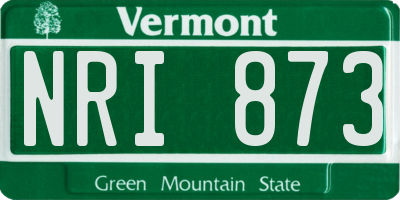 VT license plate NRI873