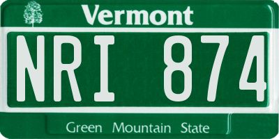 VT license plate NRI874