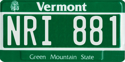 VT license plate NRI881