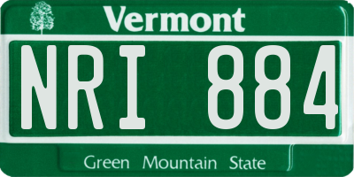VT license plate NRI884