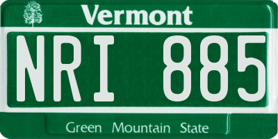 VT license plate NRI885