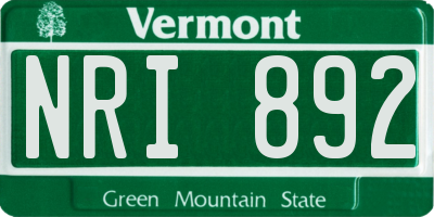 VT license plate NRI892