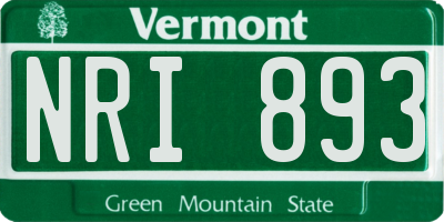 VT license plate NRI893
