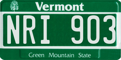 VT license plate NRI903