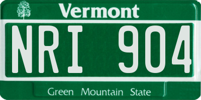VT license plate NRI904