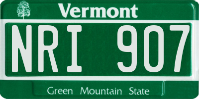 VT license plate NRI907