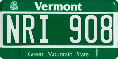 VT license plate NRI908