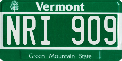 VT license plate NRI909