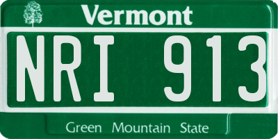 VT license plate NRI913
