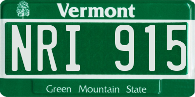 VT license plate NRI915