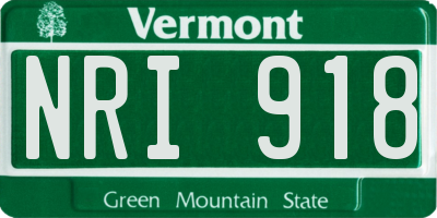 VT license plate NRI918