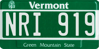 VT license plate NRI919