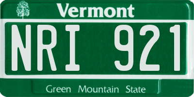 VT license plate NRI921