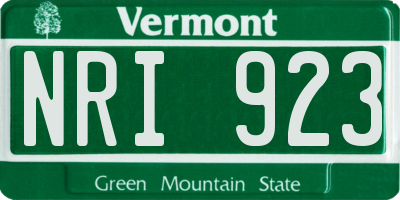 VT license plate NRI923