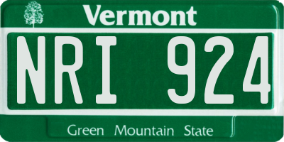 VT license plate NRI924