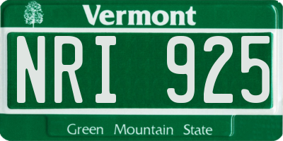 VT license plate NRI925