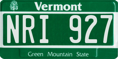 VT license plate NRI927