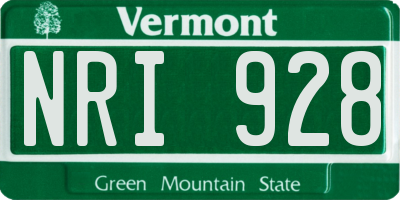 VT license plate NRI928