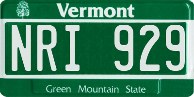 VT license plate NRI929
