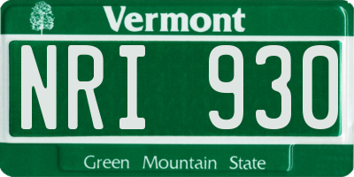 VT license plate NRI930