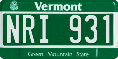 VT license plate NRI931