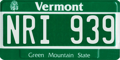 VT license plate NRI939