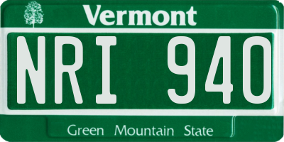 VT license plate NRI940