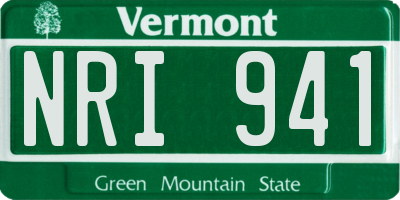 VT license plate NRI941