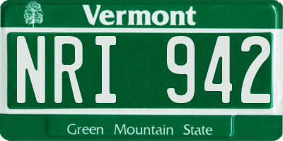 VT license plate NRI942