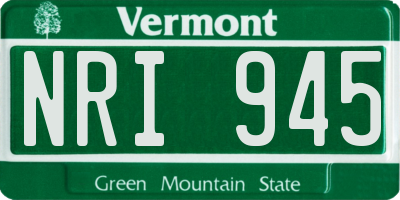 VT license plate NRI945