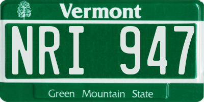 VT license plate NRI947