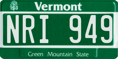 VT license plate NRI949