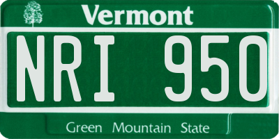 VT license plate NRI950