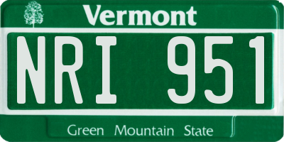 VT license plate NRI951