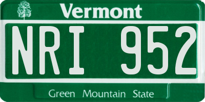 VT license plate NRI952