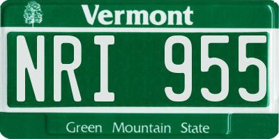 VT license plate NRI955