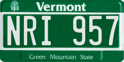VT license plate NRI957