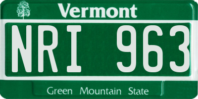 VT license plate NRI963