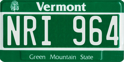VT license plate NRI964
