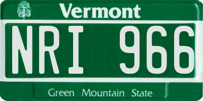 VT license plate NRI966