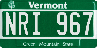 VT license plate NRI967