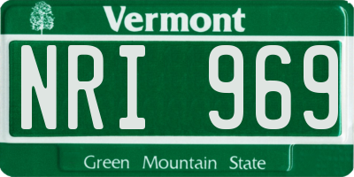 VT license plate NRI969