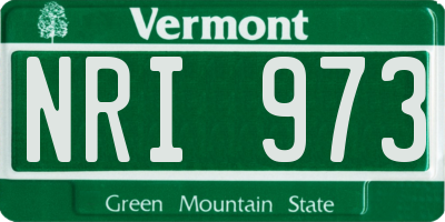 VT license plate NRI973