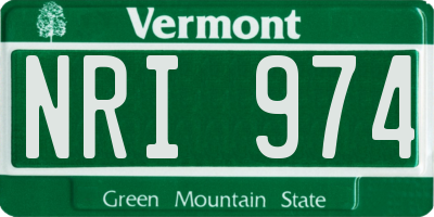 VT license plate NRI974