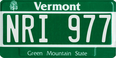 VT license plate NRI977