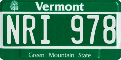 VT license plate NRI978