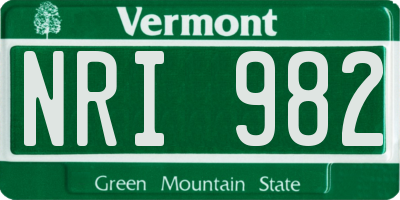 VT license plate NRI982