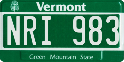 VT license plate NRI983