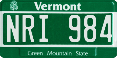 VT license plate NRI984